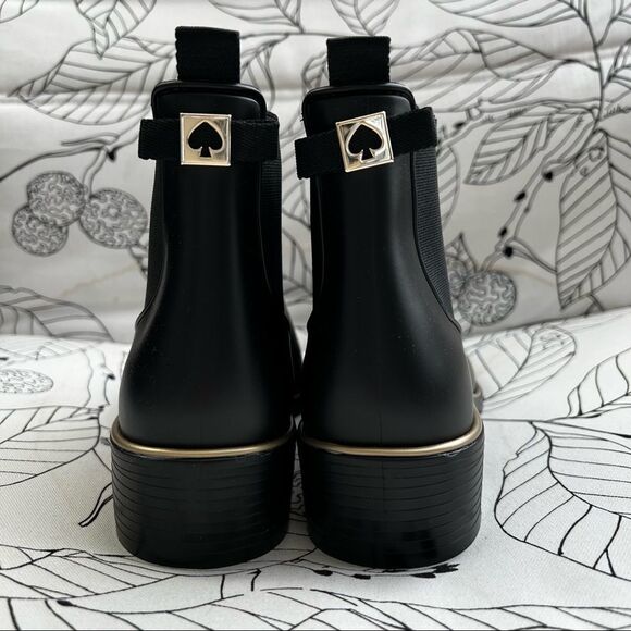 kate spade solstice rain boots black US 9 MSRP $150 - Picture 4 of 8